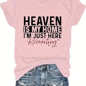 Pink Graphic T-Shirt FAITH TEES JESUS IS KING 👑 ✝️💜🙏